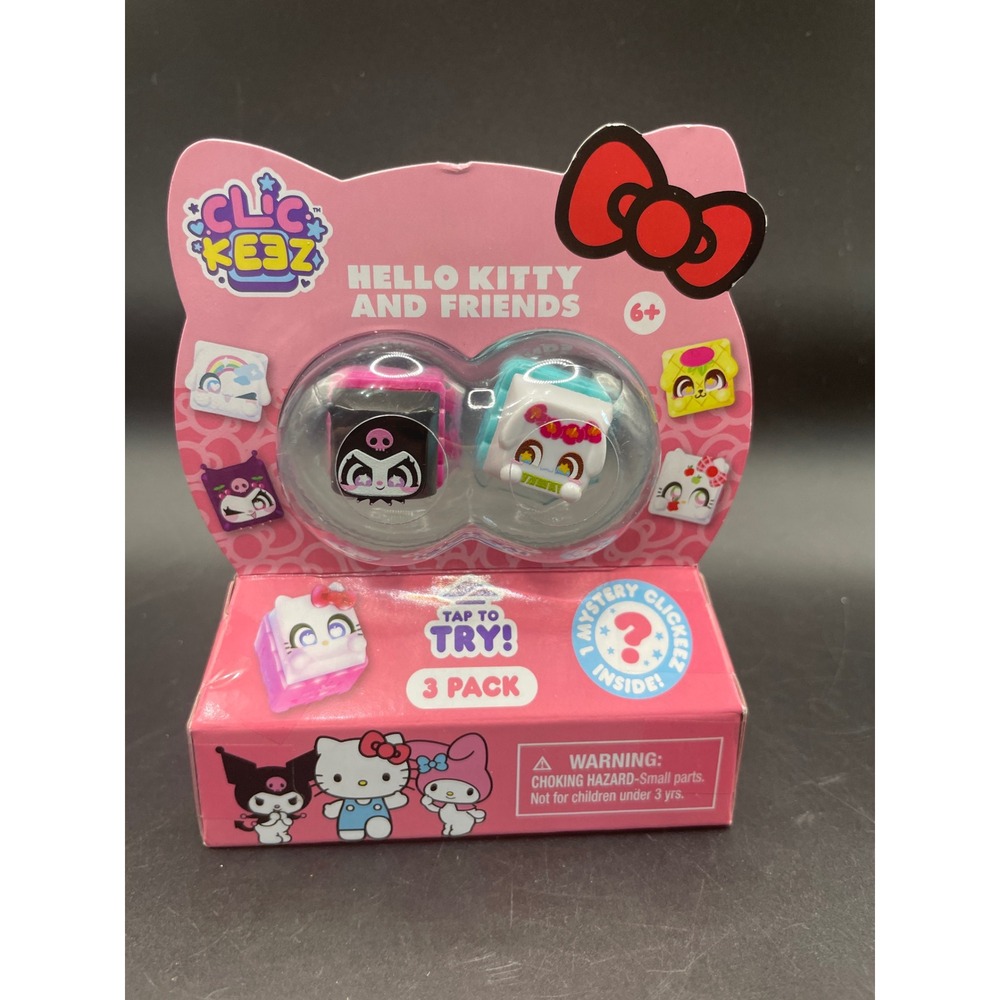 Hello Kitty and Friends Clickeez 3 Pack Mystery Set Kuromi Sanrio Goliath Toy